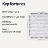 imageAmazon Basics 14x20x1 Air Filter 6 Pack MERV 8 AC Furnace Filters Actual Size 1375quot x 1975quot x 075quot12x12x1