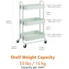 imageAmazon Basics 3Tier Rolling Utility or Kitchen Cart Lockable Wheels Multifunctional Storage WhiteMint Green