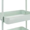 imageAmazon Basics 3Tier Rolling Utility or Kitchen Cart Lockable Wheels Multifunctional Storage WhiteMint Green