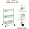 imageAmazon Basics 3Tier Rolling Utility or Kitchen Cart Lockable Wheels Multifunctional Storage WhiteMint Green