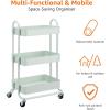 imageAmazon Basics 3Tier Rolling Utility or Kitchen Cart Lockable Wheels Multifunctional Storage WhiteMint Green