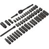 imageAmazon Basics 46Piece 38Inch Drive 6 ampamp 12 Point Shallow Deep Socket Set and 72 Teeth Reversible Ratchet SAEMetric Size With Carrying Case 131 in x 97 in x 3 inPreviously Denali brand131 x 97 x 3 inches