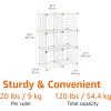 imageAmazon Basics 6 Cube Wire Grid Stackable Storage Shelves 126 x 26 x 38 inches WhiteWhite