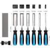 imageAmazon Basics 8Piece Wood Carving Chisel Set with Honing Guide Sharpening Stone and Storage Case 14quot  112quot14  112