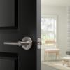 imageAmazon Basics Contemporary Madison Door Lever  Passage  Matte Black 6PackSatin Nickel