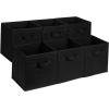 imageAmazon Basics Cube Organizer Storage Bins Handles Collapsible Fabric Pack of 6 105quotx105quotx11quot NavyBlack