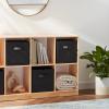 imageAmazon Basics Cube Organizer Storage Bins Handles Collapsible Fabric Pack of 6 105quotx105quotx11quot NavyBlack