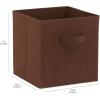 imageAmazon Basics Cube Organizer Storage Bins Handles Collapsible Fabric Pack of 6 105quotx105quotx11quot NavyBrown
