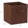 imageAmazon Basics Cube Organizer Storage Bins Handles Collapsible Fabric Pack of 6 105quotx105quotx11quot NavyBrown