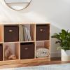 imageAmazon Basics Cube Organizer Storage Bins Handles Collapsible Fabric Pack of 6 105quotx105quotx11quot NavyBrown