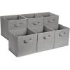 imageAmazon Basics Cube Organizer Storage Bins Handles Collapsible Fabric Pack of 6 105quotx105quotx11quot NavyGray