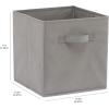 imageAmazon Basics Cube Organizer Storage Bins Handles Collapsible Fabric Pack of 6 105quotx105quotx11quot NavyGray