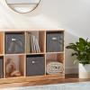 imageAmazon Basics Cube Organizer Storage Bins Handles Collapsible Fabric Pack of 6 105quotx105quotx11quot NavyGray