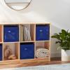 imageAmazon Basics Cube Organizer Storage Bins Handles Collapsible Fabric Pack of 6 105quotx105quotx11quot NavyNavy