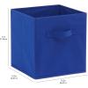imageAmazon Basics Cube Organizer Storage Bins Handles Collapsible Fabric Pack of 6 105quotx105quotx11quot NavyNavy