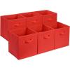 imageAmazon Basics Cube Organizer Storage Bins Handles Collapsible Fabric Pack of 6 105quotx105quotx11quot NavyRed