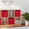 imageAmazon Basics Cube Organizer Storage Bins Handles Collapsible Fabric Pack of 6 105quotx105quotx11quot NavyRed