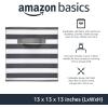 imageAmazon Basics Cube Organizer Storage Bins Handles Collapsible Fabric Pack of 6 105quotx105quotx11quot NavyWhite Light Grey Stripe