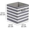 imageAmazon Basics Cube Organizer Storage Bins Handles Collapsible Fabric Pack of 6 105quotx105quotx11quot NavyWhite Light Grey Stripe