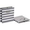 imageAmazon Basics Cube Organizer Storage Bins Handles Collapsible Fabric Pack of 6 105quotx105quotx11quot NavyWhite Light Grey Stripe