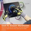imageAmazon Basics Cut Level A1 Abrasion ANSI Level A4 Impact Protection Gloves with Touch Screen Friendly 15G Sandy Nitrile Palm Pack of 120 Pairs Yellow Size XXSmallXXSmall