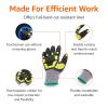 imageAmazon Basics Cut Level A1 Abrasion ANSI Level A4 Impact Protection Gloves with Touch Screen Friendly 15G Sandy Nitrile Palm Pack of 120 Pairs Yellow Size XXSmallMedium