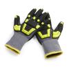 imageAmazon Basics Cut Level A1 Abrasion ANSI Level A4 Impact Protection Gloves with Touch Screen Friendly 15G Sandy Nitrile Palm Pack of 120 Pairs Yellow Size XXSmallXSmall