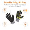 imageAmazon Basics Cut Level A1 Abrasion ANSI Level A4 Impact Protection Gloves with Touch Screen Friendly 15G Sandy Nitrile Palm Pack of 120 Pairs Yellow Size XXSmallXXSmall