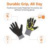 imageAmazon Basics Cut Level A1 Abrasion ANSI Level A4 Impact Protection Gloves with Touch Screen Friendly 15G Sandy Nitrile Palm Pack of 120 Pairs Yellow Size XXSmallXXXS
