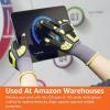 imageAmazon Basics Cut Level A1 Abrasion ANSI Level A4 Impact Protection Gloves with Touch Screen Friendly 15G Sandy Nitrile Palm Pack of 120 Pairs Yellow Size XXSmallXSmall