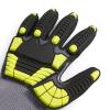 imageAmazon Basics Cut Level A1 Abrasion ANSI Level A4 Impact Protection Gloves with Touch Screen Friendly 15G Sandy Nitrile Palm Pack of 120 Pairs Yellow Size XXSmallXXSmall