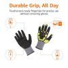 imageAmazon Basics Cut Level A1 Abrasion ANSI Level A4 Impact Protection Gloves with Touch Screen Friendly 15G Sandy Nitrile Palm Pack of 120 Pairs Yellow Size XXSmallXXLarge