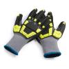 imageAmazon Basics Cut Level A1 Abrasion ANSI Level A4 Impact Protection Gloves with Touch Screen Friendly 15G Sandy Nitrile Palm Pack of 120 Pairs Yellow Size XXSmallXLarge