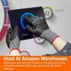 imageAmazon Basics Cut Level A2 Abrasion ANSI Level A4 Impact Protection Gloves with Touch Screen Friendly 15G Sandy Nitrile Palm Pack of 100 Pairs Black Size XXSmallXXSmall