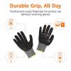 imageAmazon Basics Cut Level A2 Abrasion ANSI Level A4 Impact Protection Gloves with Touch Screen Friendly 15G Sandy Nitrile Palm Pack of 100 Pairs Black Size XXSmallSmall