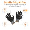 imageAmazon Basics Cut Level A2 Abrasion ANSI Level A4 Impact Protection Gloves with Touch Screen Friendly 15G Sandy Nitrile Palm Pack of 100 Pairs Black Size XXSmallXXXS