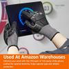 imageAmazon Basics Cut Level A2 Abrasion ANSI Level A4 Impact Protection Gloves with Touch Screen Friendly 15G Sandy Nitrile Palm Pack of 100 Pairs Black Size XXSmallXXLarge