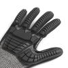 imageAmazon Basics Cut Level A2 Abrasion ANSI Level A4 Impact Protection Gloves with Touch Screen Friendly 15G Sandy Nitrile Palm Pack of 100 Pairs Black Size XXSmallXXXS