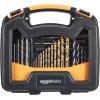 imageAmazon Basics Drill ampamp Driver Multi Bit Set Alloy Steel Wood Straight Drill Bits for Metal Wood Plastic Masonry with Storage Case 100Piece