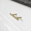 imageAmazon Basics Euro Bar Cabinet Handle 12inch Diameter 538 in Length 3 in Hole Center Flat Black Pack of 10 AB1500FB10Golden Champagne