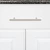 imageAmazon Basics Euro Bar Cabinet Handle 12inch Diameter 538 in Length 3 in Hole Center Flat Black Pack of 10 AB1500FB10Satin Nickel