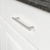 imageAmazon Basics Euro Bar Cabinet Handle 12inch Diameter 538 in Length 3 in Hole Center Flat Black Pack of 10 AB1500FB10Satin Nickel