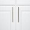 imageAmazon Basics Euro Bar Cabinet Handle 12inch Diameter 538 in Length 3 in Hole Center Flat Black Pack of 10 AB1500FB10Satin Nickel