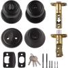 imageAmazon Basics Exterior Door Knob With Key Lock and Deadbolt Coastal Matte Black