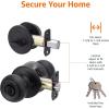 imageAmazon Basics Exterior Door Knob With Key Lock and Deadbolt Coastal Matte Black