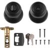 imageAmazon Basics Exterior Door Knob With Lock Coastal Matte BlackMatte Black