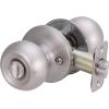 imageAmazon Basics Exterior Door Knob With Lock Coastal Matte BlackSatin Nickel