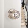 imageAmazon Basics Exterior Door Knob With Lock Coastal Matte BlackSatin Nickel