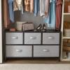 imageAmazon Basics Extra Wide Fabric 5Drawer Storage Organizer Unit for Closet BronzeBlack