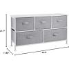 imageAmazon Basics Extra Wide Fabric 5Drawer Storage Organizer Unit for Closet BronzeWhite